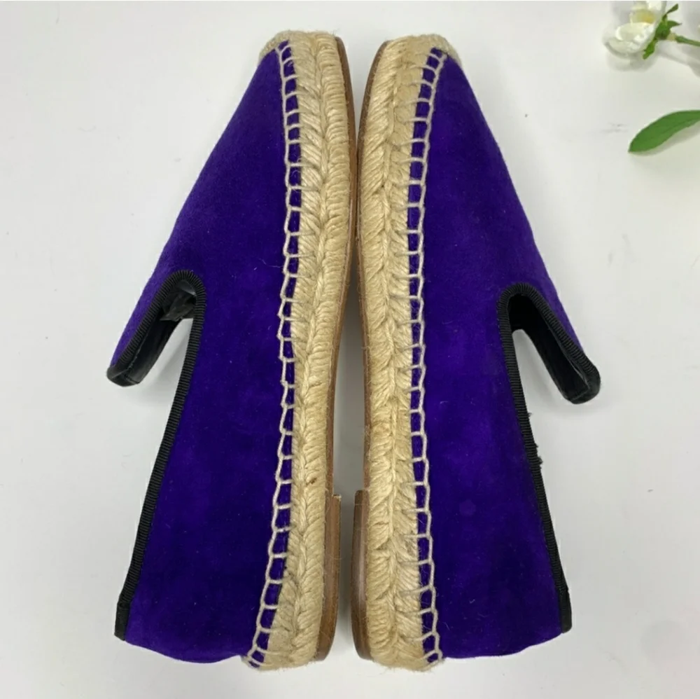 CELINE purple Suede flat Espadrille Slip-On shoes size 5
